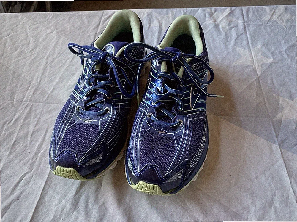 Brooks Glycerin 12 Damen/Herren Laufschuhe Gr. 42,4 Blau Grün – Guter Zustand