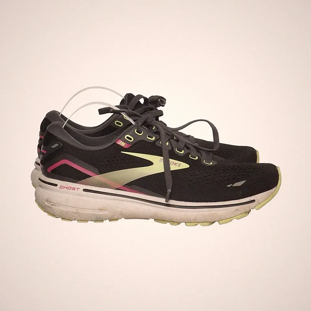 Brooks, Laufschuhe, Größe: 36 1/2, Polyester, Schwarz/Gelb/Pink, Damen #TGv