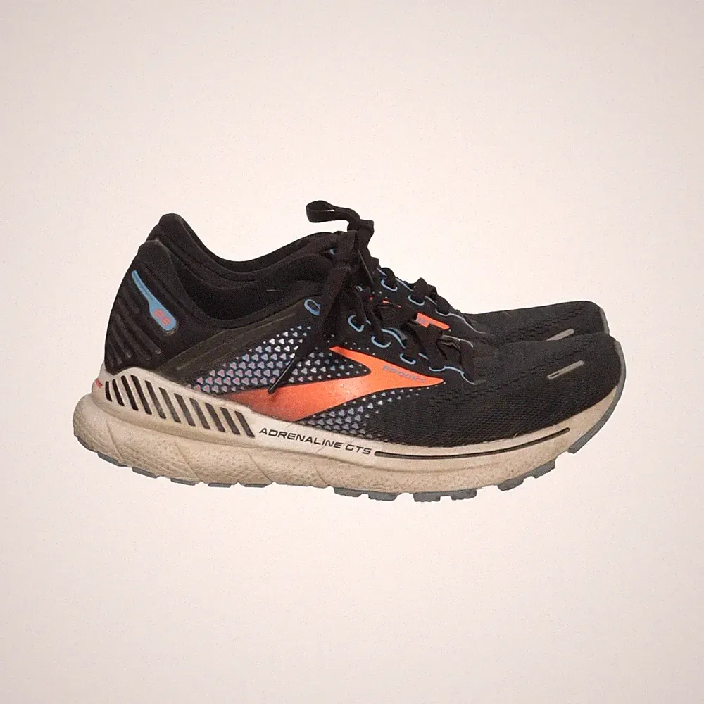 Brooks, Laufschuhe, Größe: 37 1/2, Schwarz/Orange/Blau, Damen #DK4
