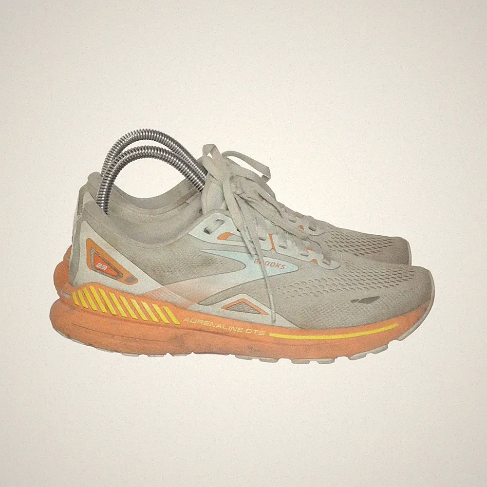 Brooks, Laufschuhe, Größe: 40 1/2, Grau/Orange/Blau, Damen #BVT