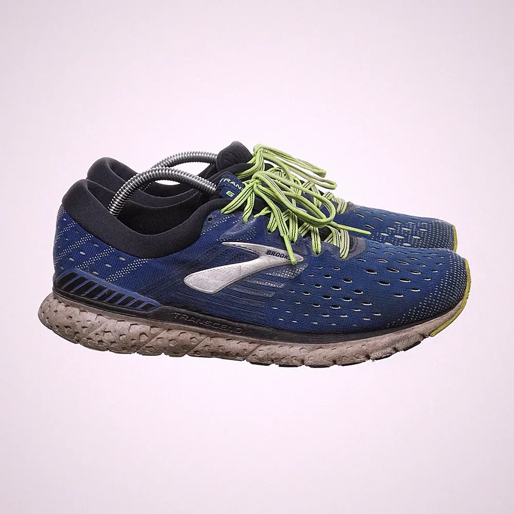 Brooks, Laufschuhe, Größe: 44 1/2, Transcend 6, Blau/Gelb, Damen #RCk