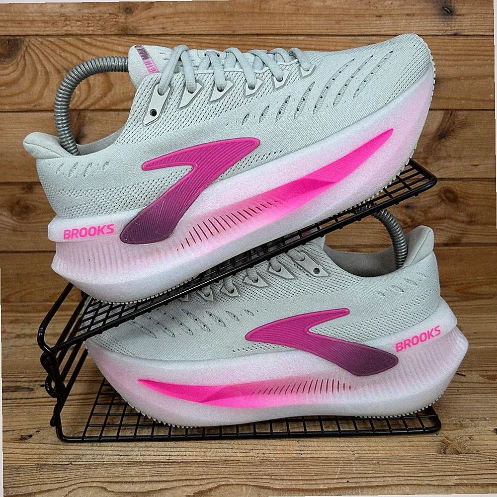 Brooks Sneaker Damen UK 5,5 Glycerin Max 2 Oyster Argyle Cyber Pink Laufschuhe