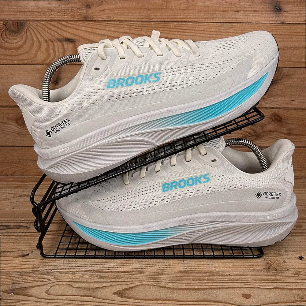 Brooks Turnschuhe Damen Gr. UK 10 Ghost 17 GTX weiß blau wasserdicht Laufschuhe