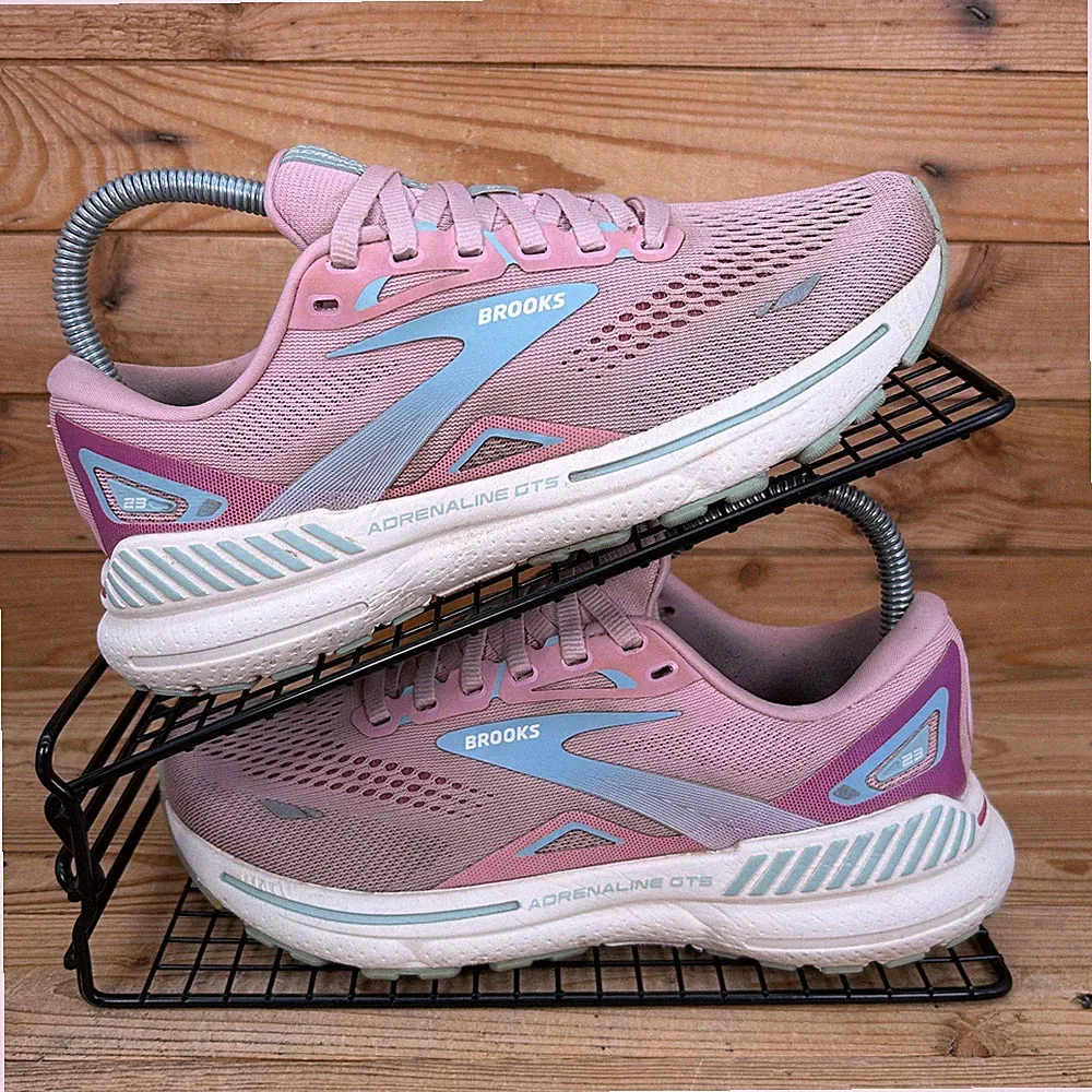 Brooks Turnschuhe Damen Größe UK 4 Adrenaline GTS 23 rosa Straßenlauf Fitnessschuhe