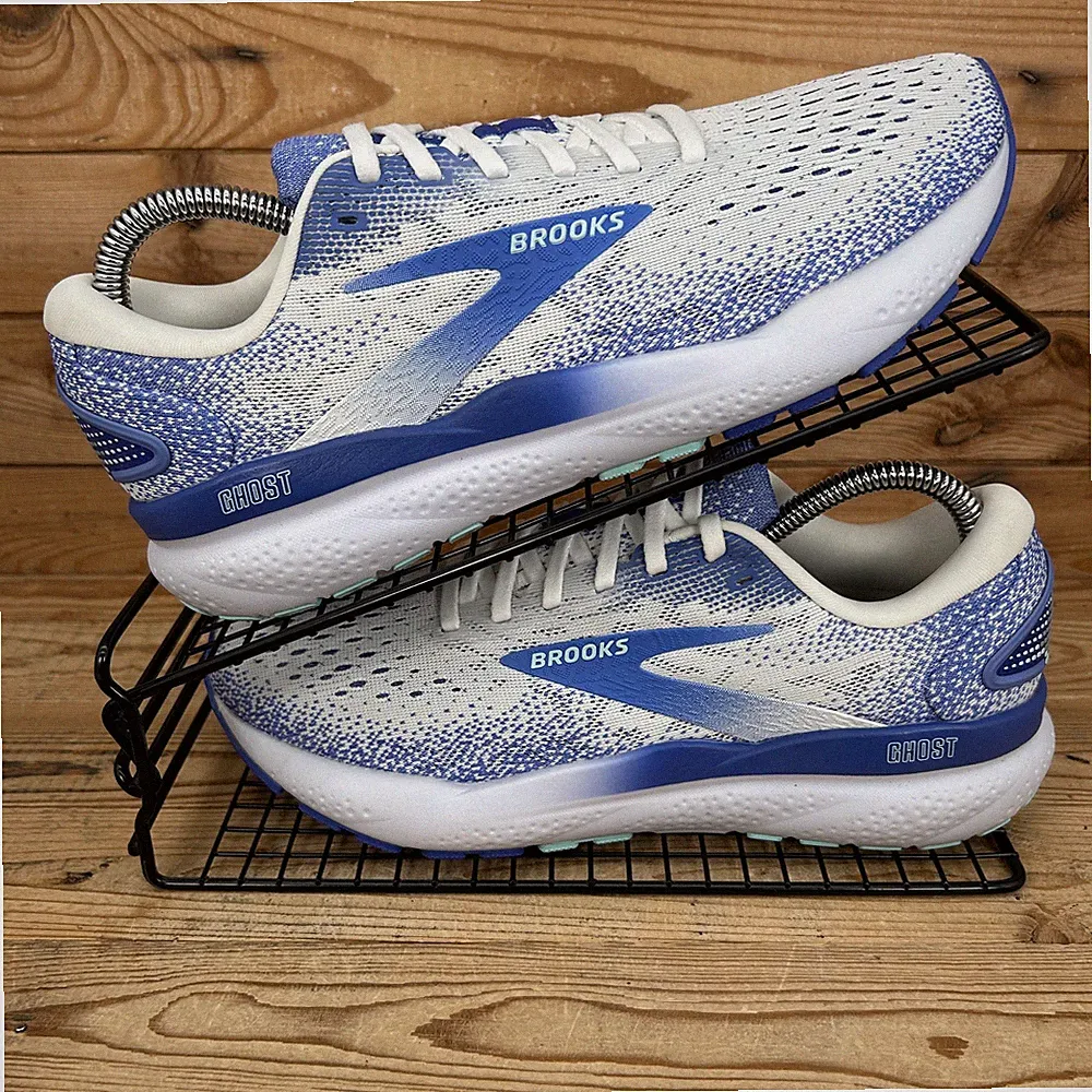 Brooks Turnschuhe Damen Größe UK 6,5 Ghost 16 weiß amparoblau Straßenlaufschuhe