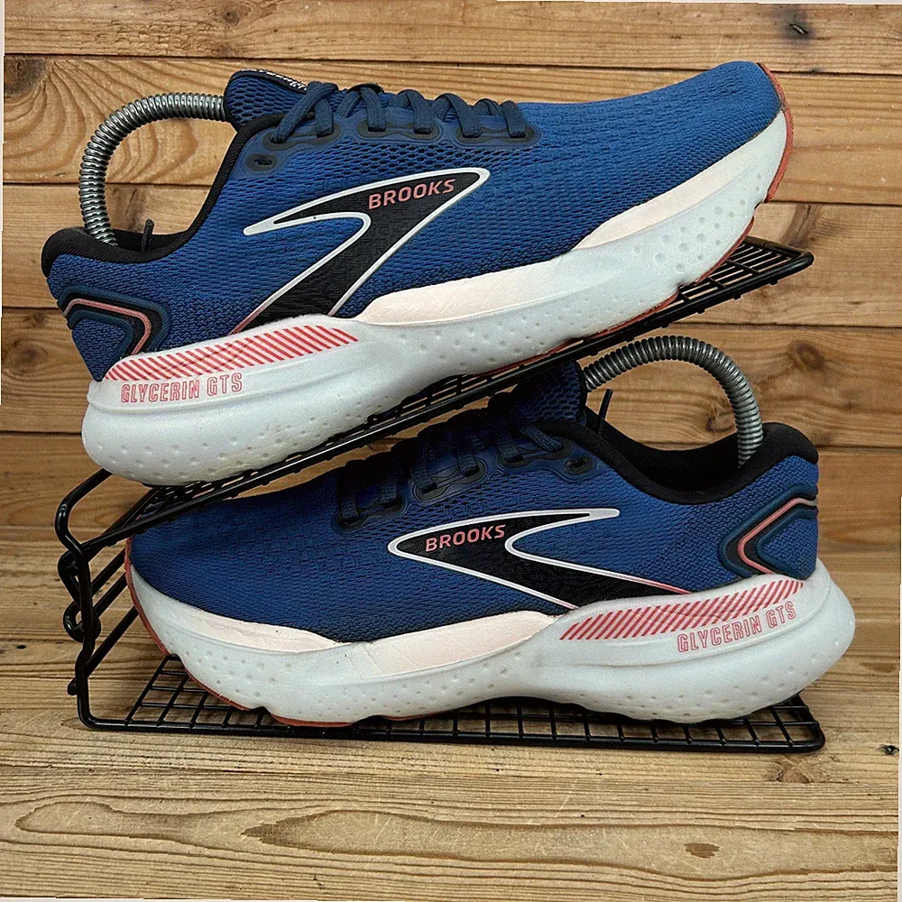 Brooks Turnschuhe Damen Größe UK 6 Glycerin GTS 21 blau pink Straßenlaufschuhe