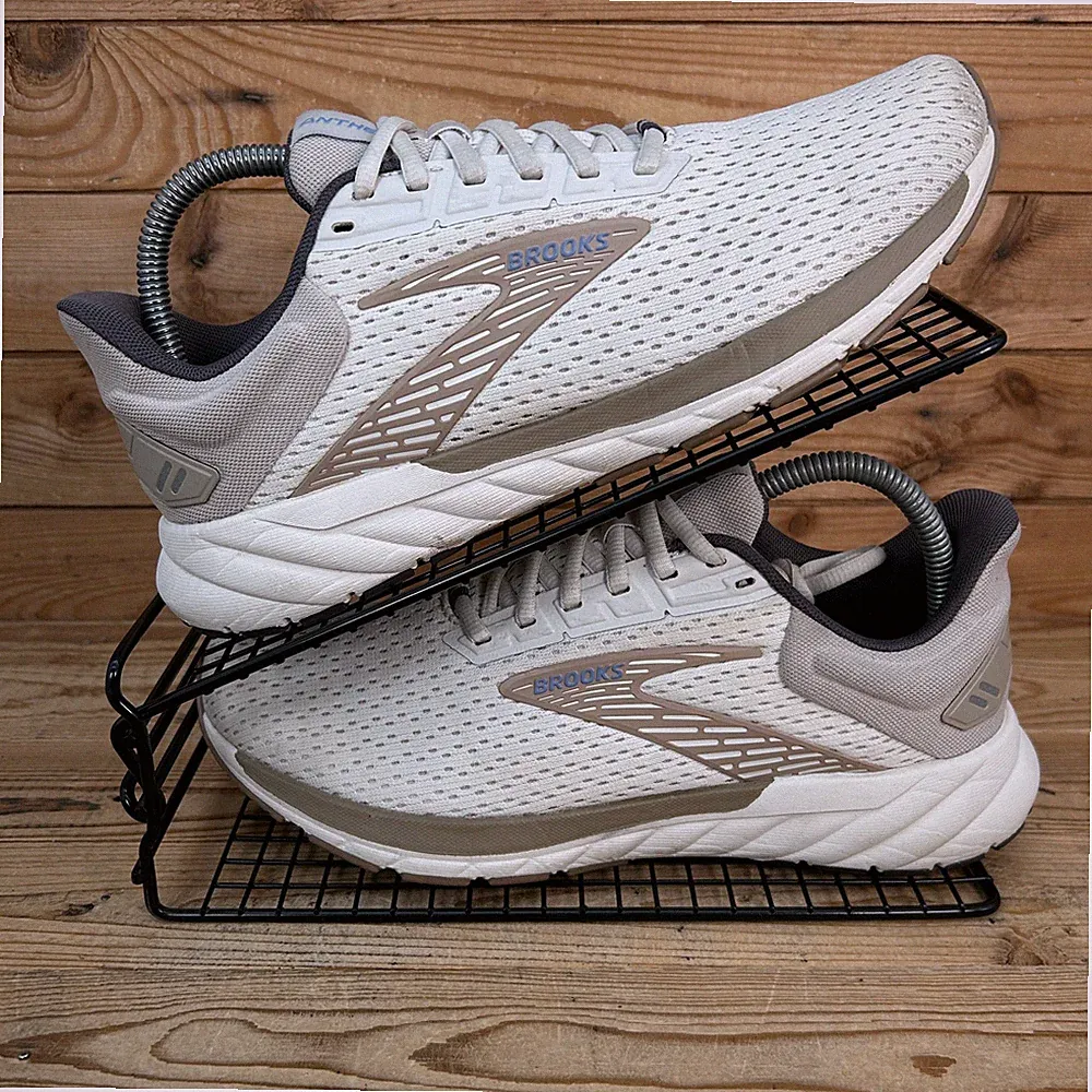 Brooks Turnschuhe Damen Größe UK 7 Anthem 6 beige Straßenlauf gepolsterte Walkschuhe