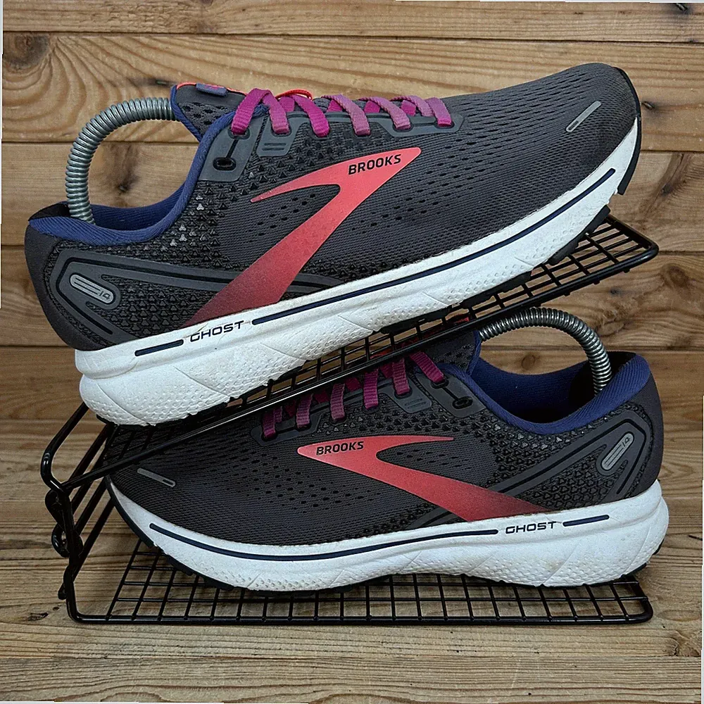 Brooks Turnschuhe Damen Größe UK 7 Ghost 14 Pearl schwarz pink Straßenlaufschuhe