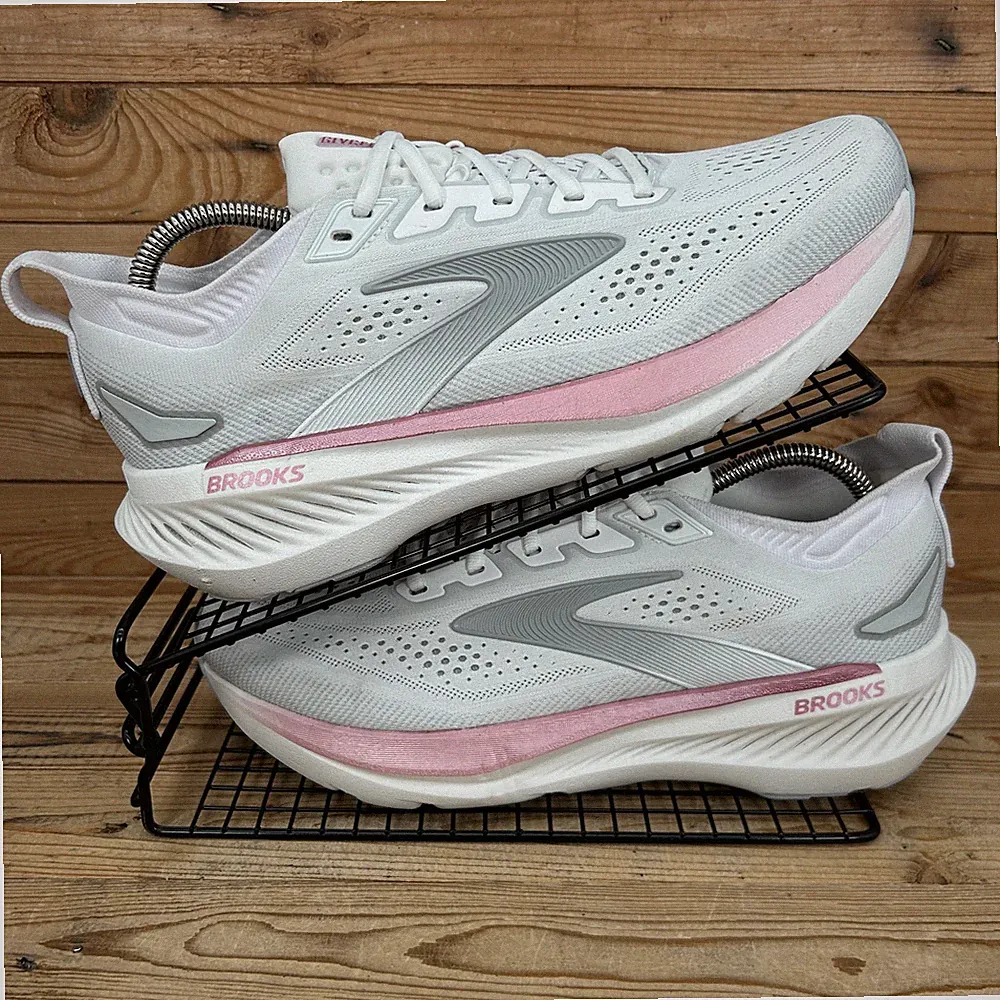 Brooks Turnschuhe Damen Größe UK 8,5 Glycerin GTS 23 weiß pink Straßenlaufschuhe