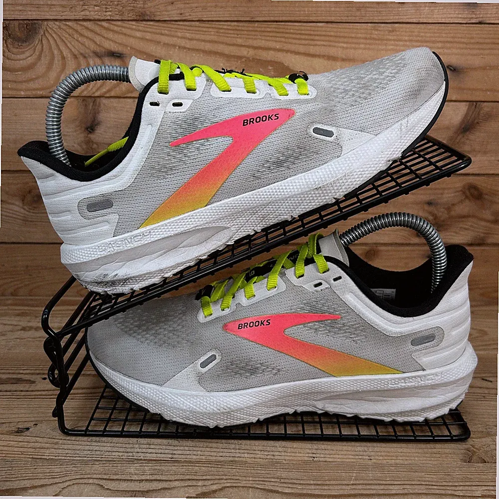 Brooks Turnschuhe Damengröße UK 5,5 Launch 9 weiß Straßenlauf gepolsterte Schuhe