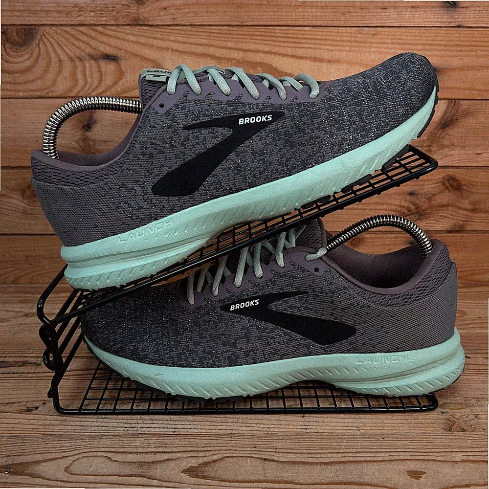 Brooks Turnschuhe Damengröße UK 7,5 Launch 6 Shark Aqua Straßenlauf gepolsterte Schuhe