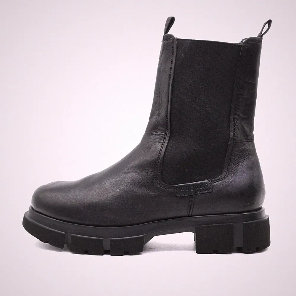 Bugatti Damen Chelsea Boots Stiefel Schwarz Leder Mittel Laufsohle Schuhe EU 38