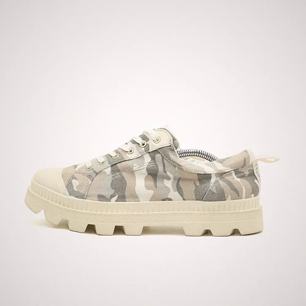 Bugatti Damen Low-Top Schuh , Beige, Grau, Creme Textil Freizeit Sneaker EU 40