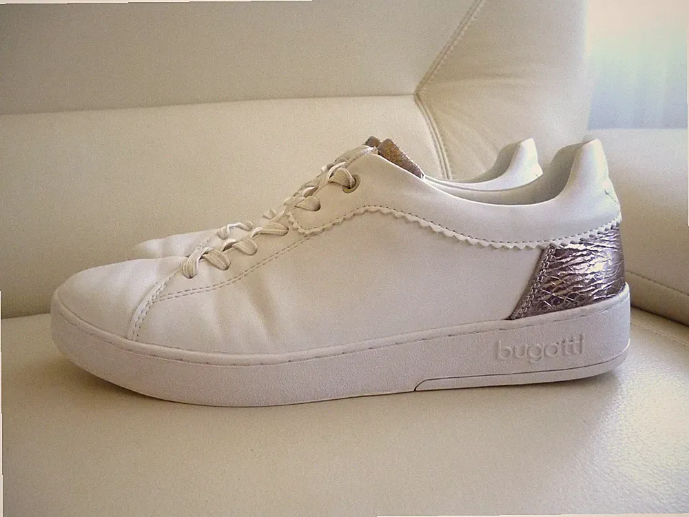 Bugatti Halbschuhe Sneaker Weiß Silber/Kupfer Gr.39/40 ✅ NEUw. Einlagen NP 50,-€