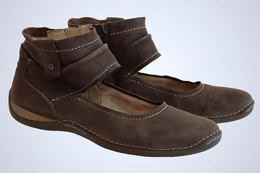 CAMEL active✭Damen Schuhe✭Gr.7/ca.40-40,5✭WECHSELFUßBETT✭Leder Ballerinas mit RV
