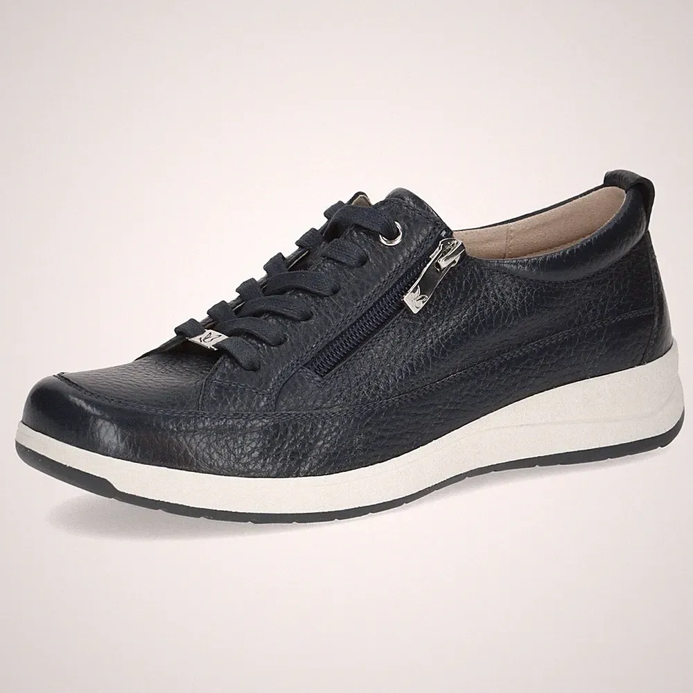 CAPRICE Damen Sneaker blau 9-23724-46 Hirschleder bequem, leicht, lose Einlage