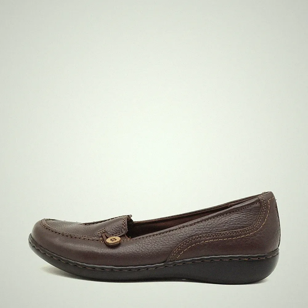 Clarks Damen bendables halbschuhe braun leder low-top laufsohle mokassins EU 39