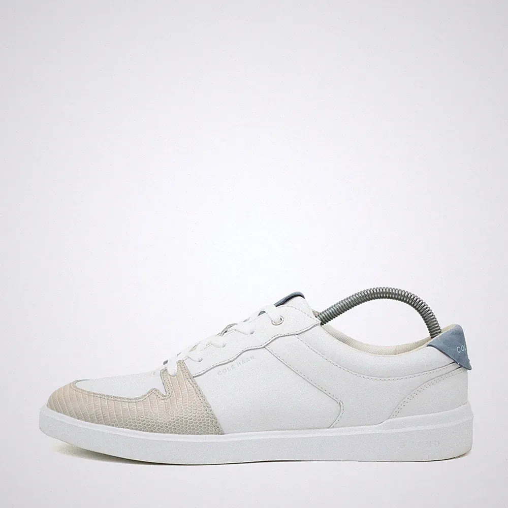 Cole Haan Damen Grand Court Schuhe Weiß Leder Low-Top Sneaker EU 38,5
