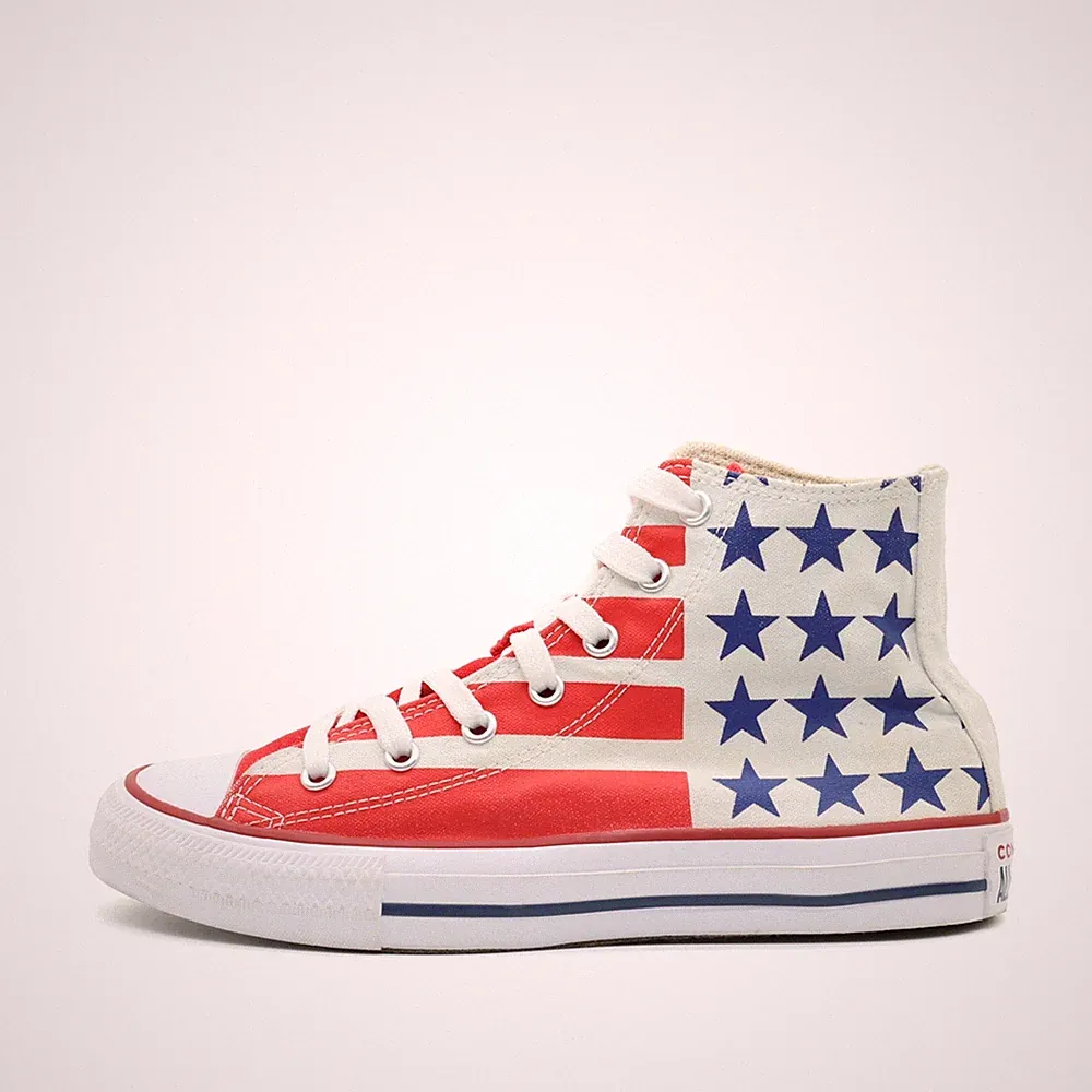 Converse Damen All Star High Top Flagge Sneaker Rot, Blau, Chuck Taylor EU 36