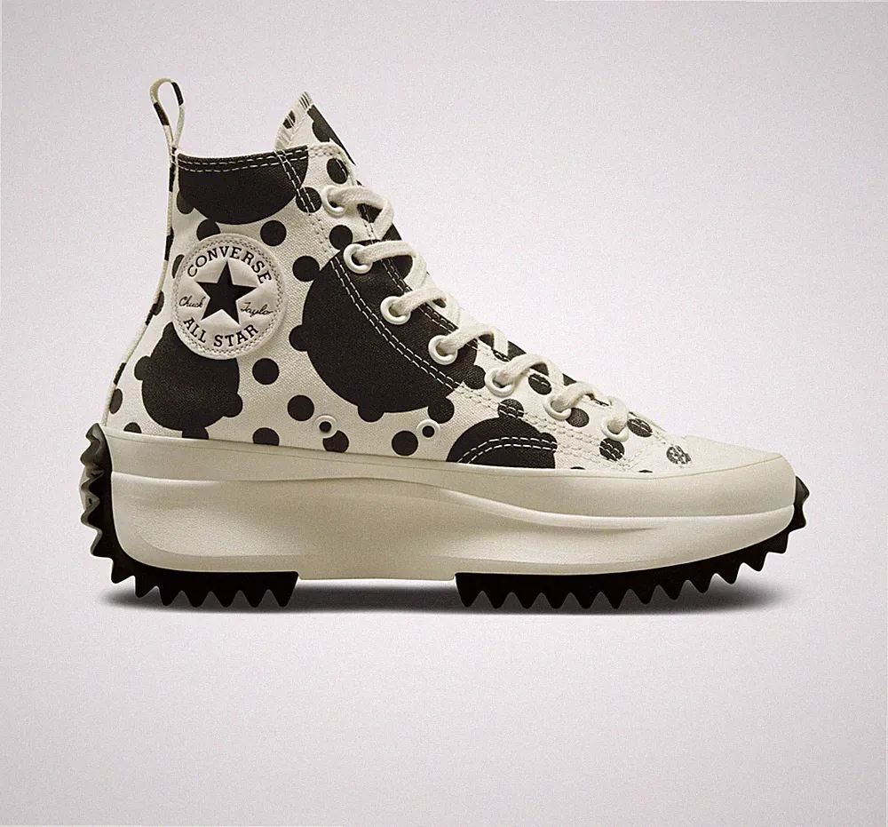 Converse Damen Run Star Hike Plateau Polka Dots High-Top Schuh Ecru / Schwarz