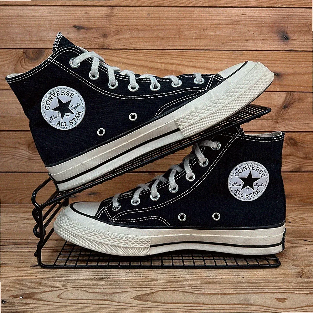Converse Turnschuhe Damen Gr. UK 5,5 Chuck 70 schwarz creme Canvas klassische Schuhe CT