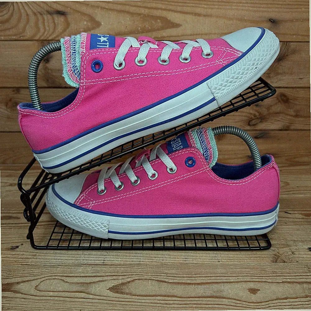 Converse Turnschuhe Damen Größe UK 7 All Star rosa Canvas 4 Zungen Schuhe CT