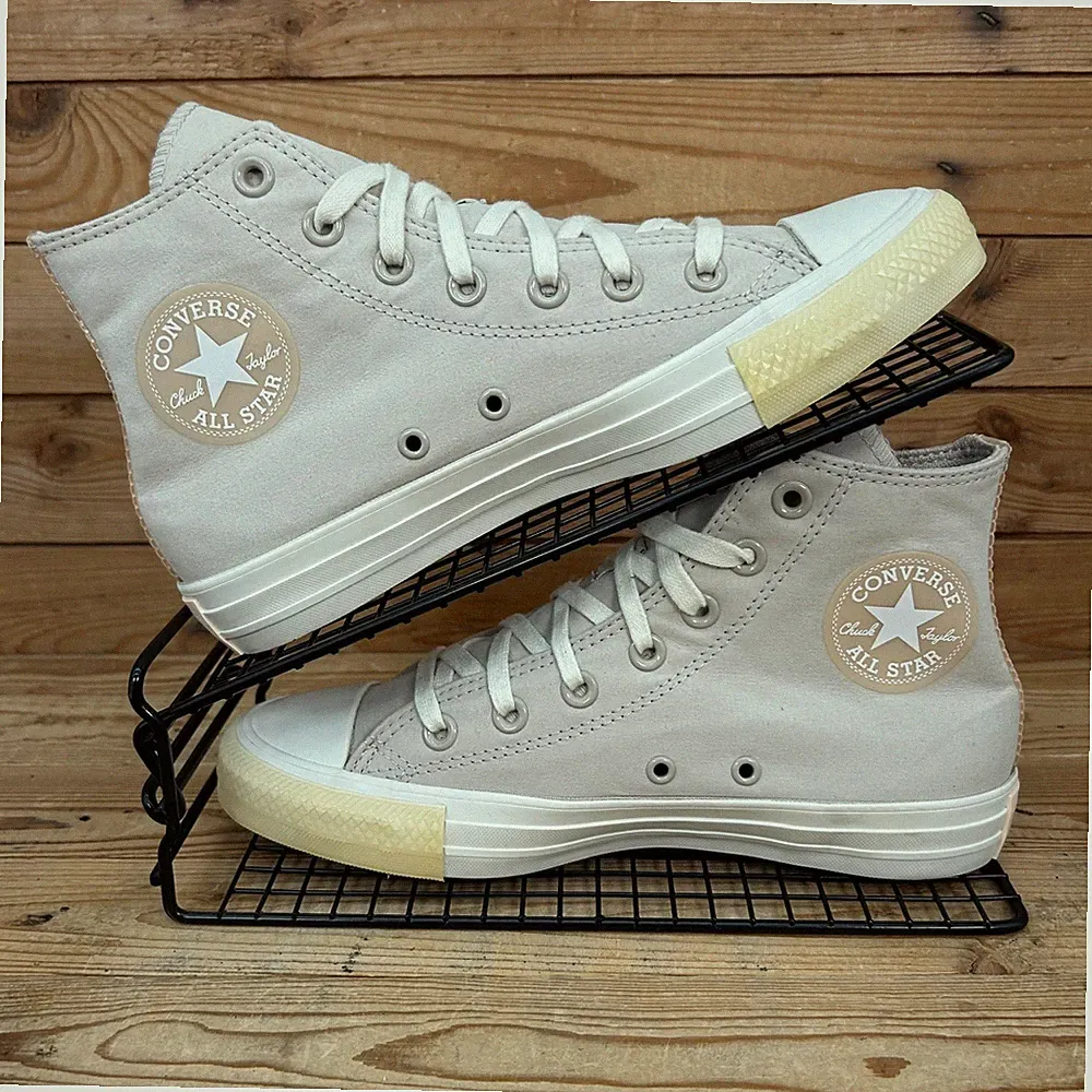 Converse Turnschuhe Damen UK 5 All Star String braun beige Canvas hohe Freizeitschuhe