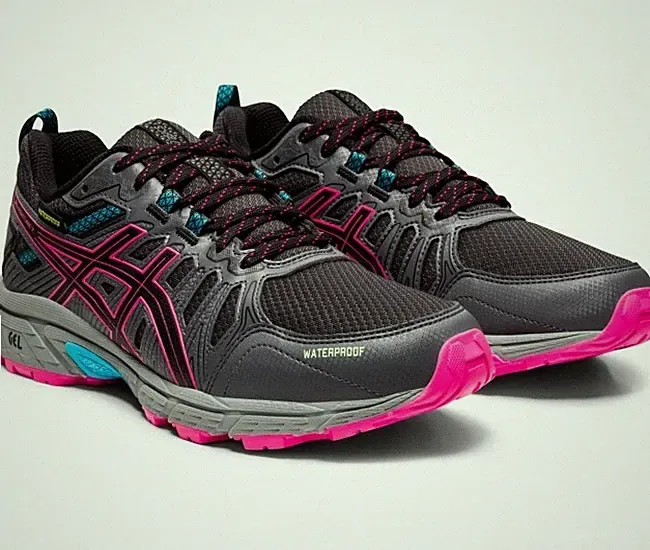 Damen Asics Gel-Venture 7 Turnschuhe Schuhe Trail schwarz neu Größe 8,5 wasserdicht