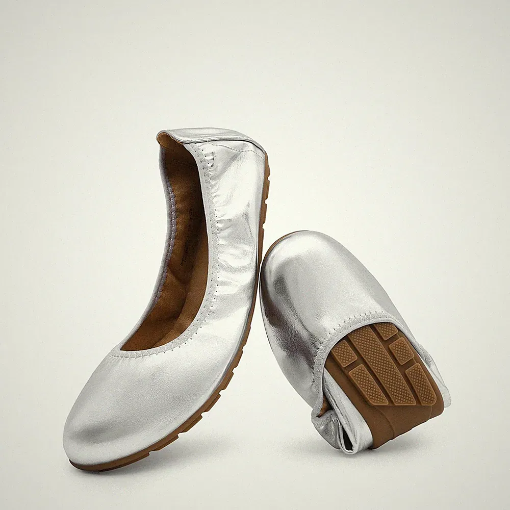 Damen Ballerinas Faltbar Runde Zehen Elegante Bequeme Slipper Schuhe für Part...