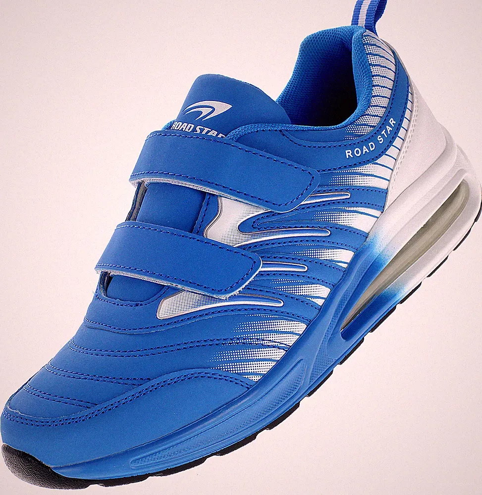 Damen Herren Klettsneaker Sneaker Sportschuhe Laufschuhe Klettverschluss Blau