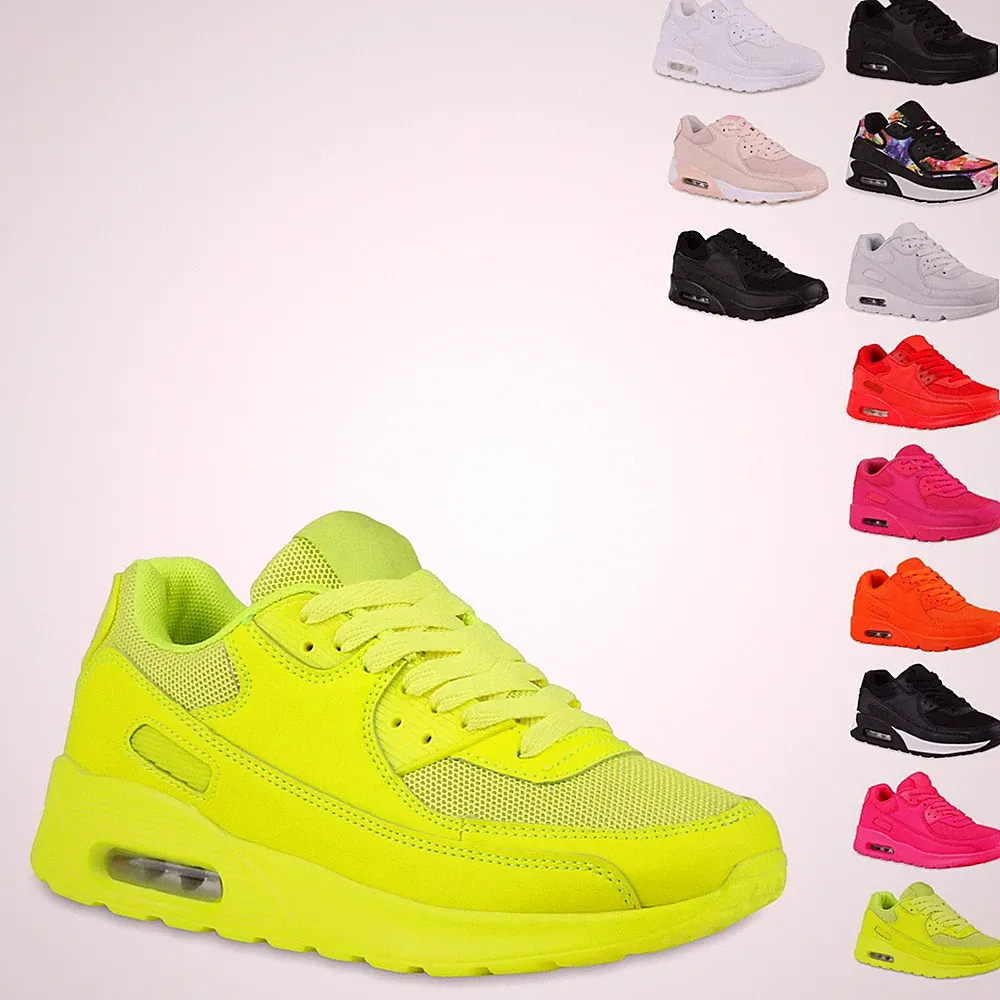 Damen Laufschuhe Profilsohle Sportschuhe Neon Turnschuhe 810581 New Look