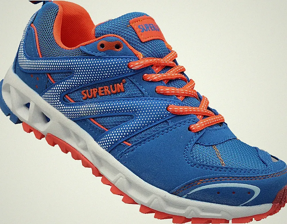 Damen Laufschuhe Sportschuhe Turnschuhe Sneaker Neon Art.-Nr. 4877 blau-orange