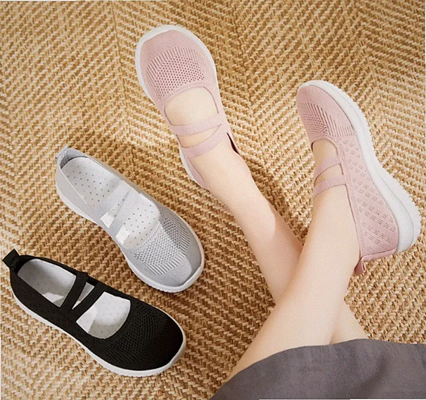 Damen Leichte Turnschuhe Mesh Sportschuh Luftpolster Laufschuhe Slip On Sneaker