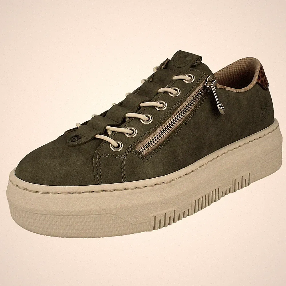 Damen Rieker Elastische Schnür-Laufschuhe M1952 Grün, 2024