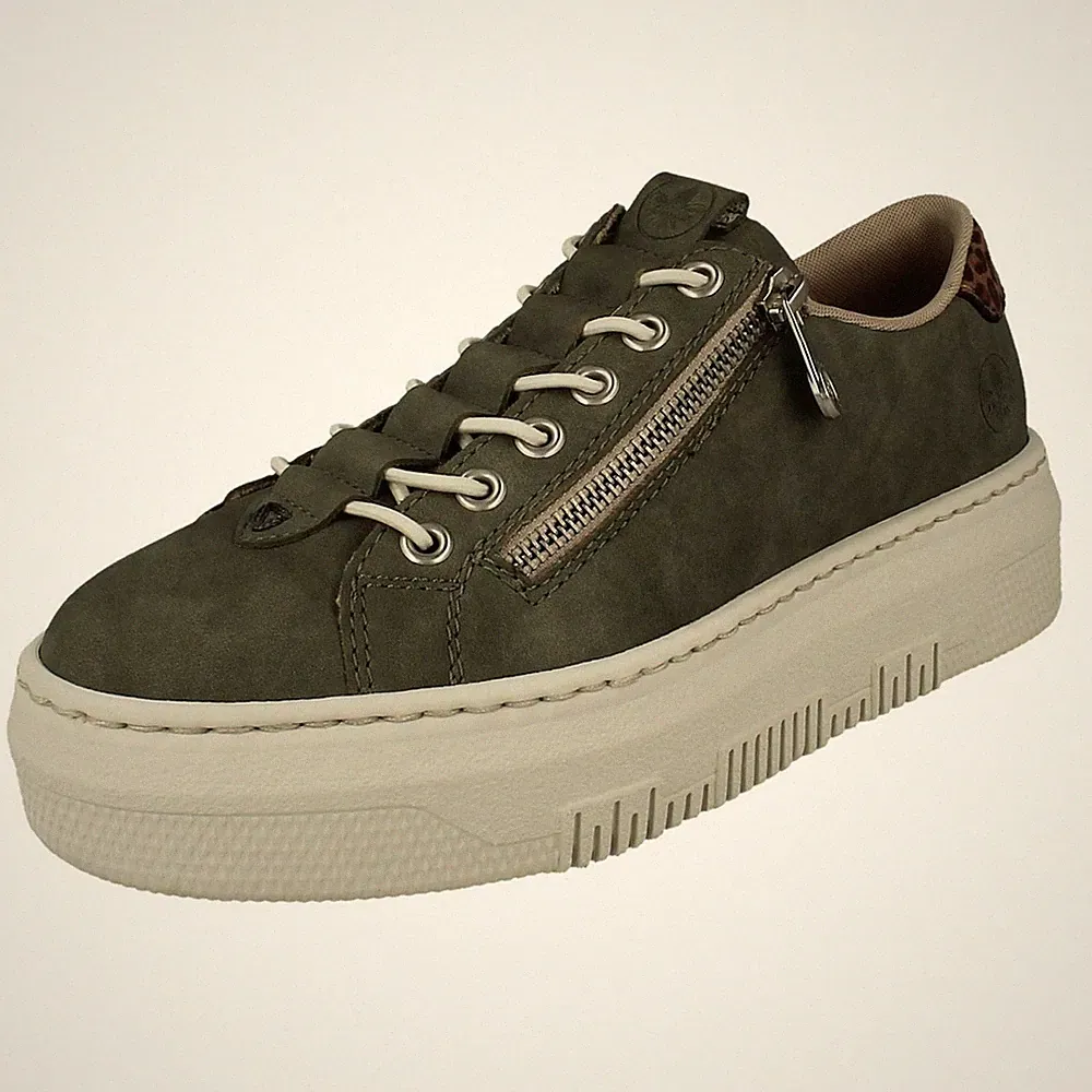 Damen Rieker Elastische Schnür-Laufschuhe M1952 Grün, 2024