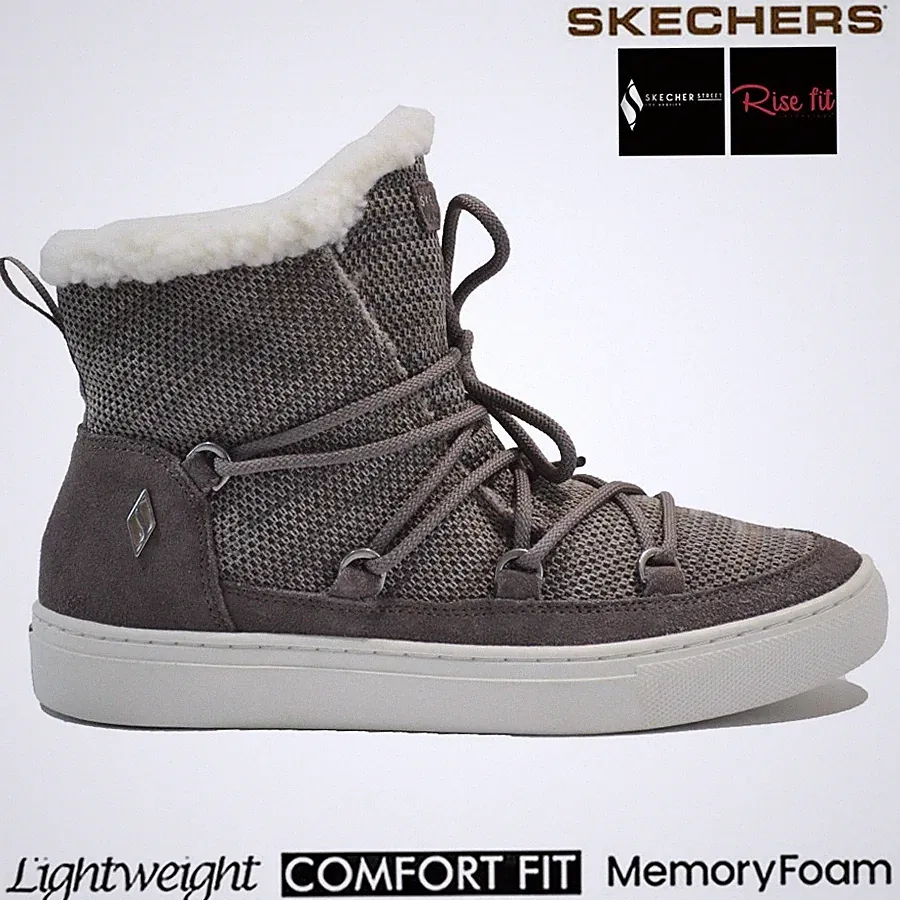 DAMEN SKECHERS SNEAKER FREIZEIT KOMFORT WARM FELL WINTER STIEFELETTEN SCHUHE GRÖßE