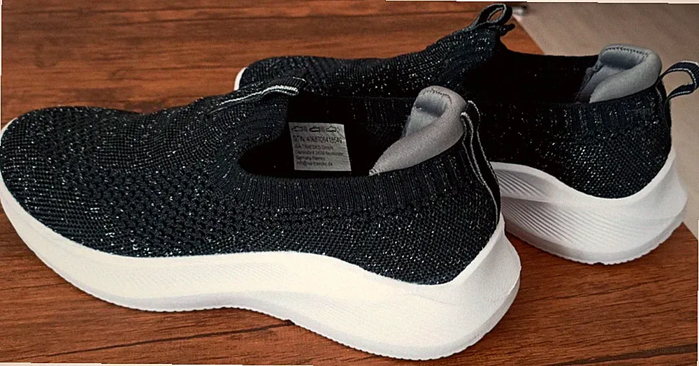 Damen Slip On Sneakers Sportschuhe Laufschuhe dehnbar Silberglitzer 37
