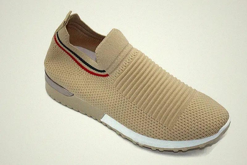 Damen Slipper Fitnessstudio Damen Stricksocke leichte Sport Turnschuhe Schuhe UK