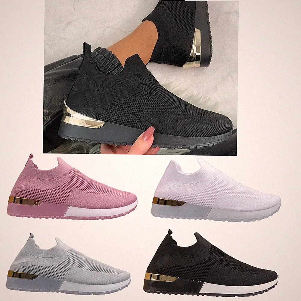 DAMEN SLIPPER STRICK SNEAKER RUNNING ATMUNGSAKTIV TURNSCHUHE SPORTSCHUH GRÖSSE