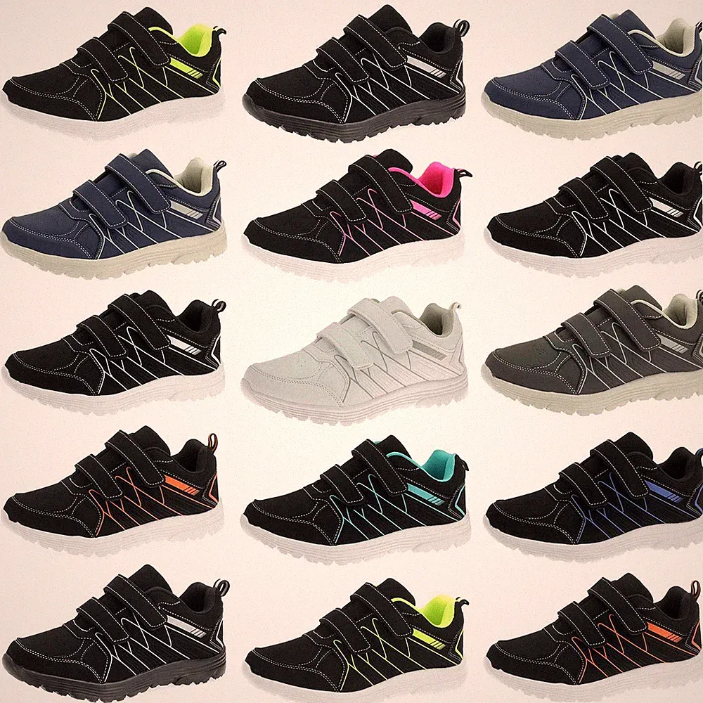 Damen Sneaker Kinder Sportschuhe Turnschuhe Laufschuhe Klettverschluss 36 38