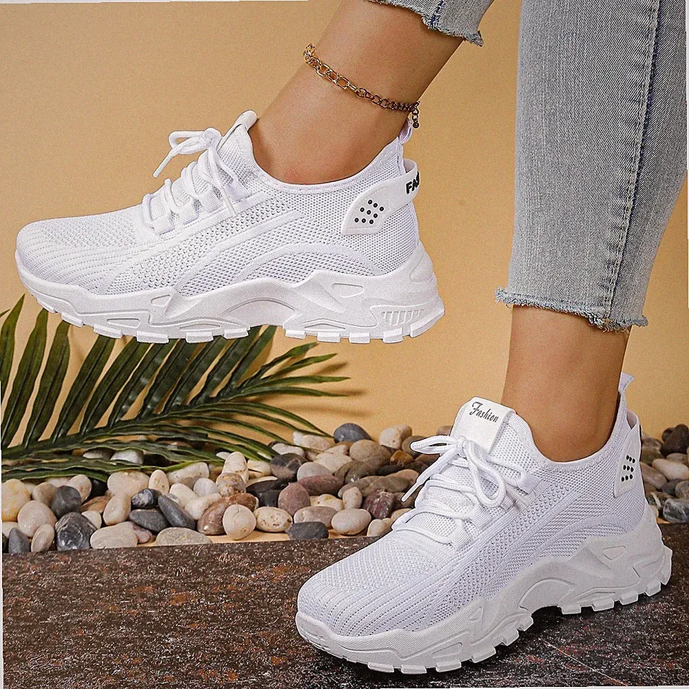 Damen Sneaker Sportschuhe Running Laufen Leicht Atmungsaktiv Schnürer