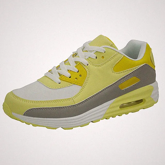 Damen Sneaker Sportschuhe Schnürsneaker Turnschuhe Laufschuh Schnürer Gelb 36-41