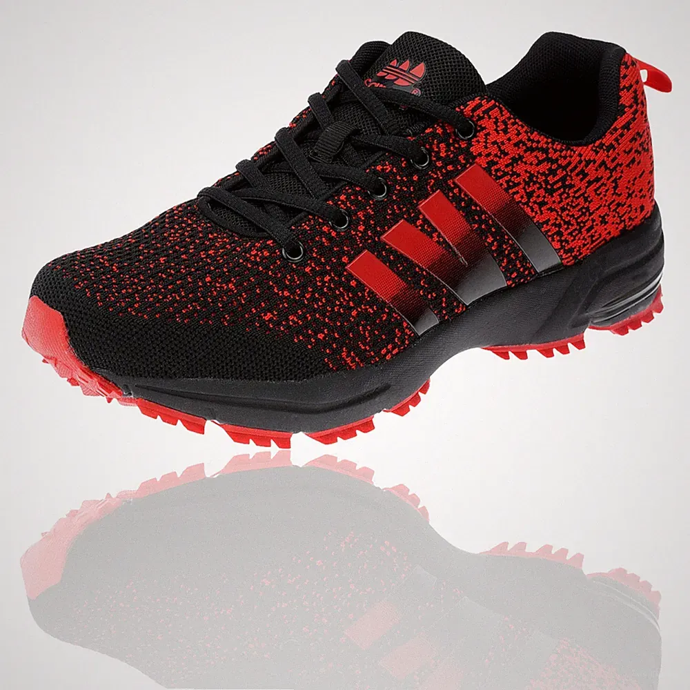 Damen Sneaker Sportschuhe Turnschuh Laufschuh Schnürsneaker Schwarz Rot 36 39 41
