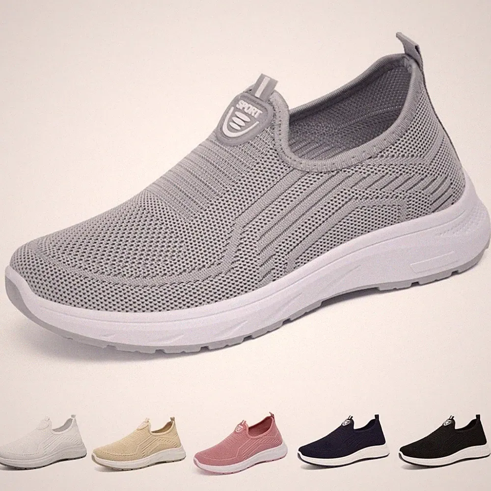 Damen Sneaker Straßen Laufschuhe Atmungsaktiv Turnschuhe Leicht Slip On Schuhe