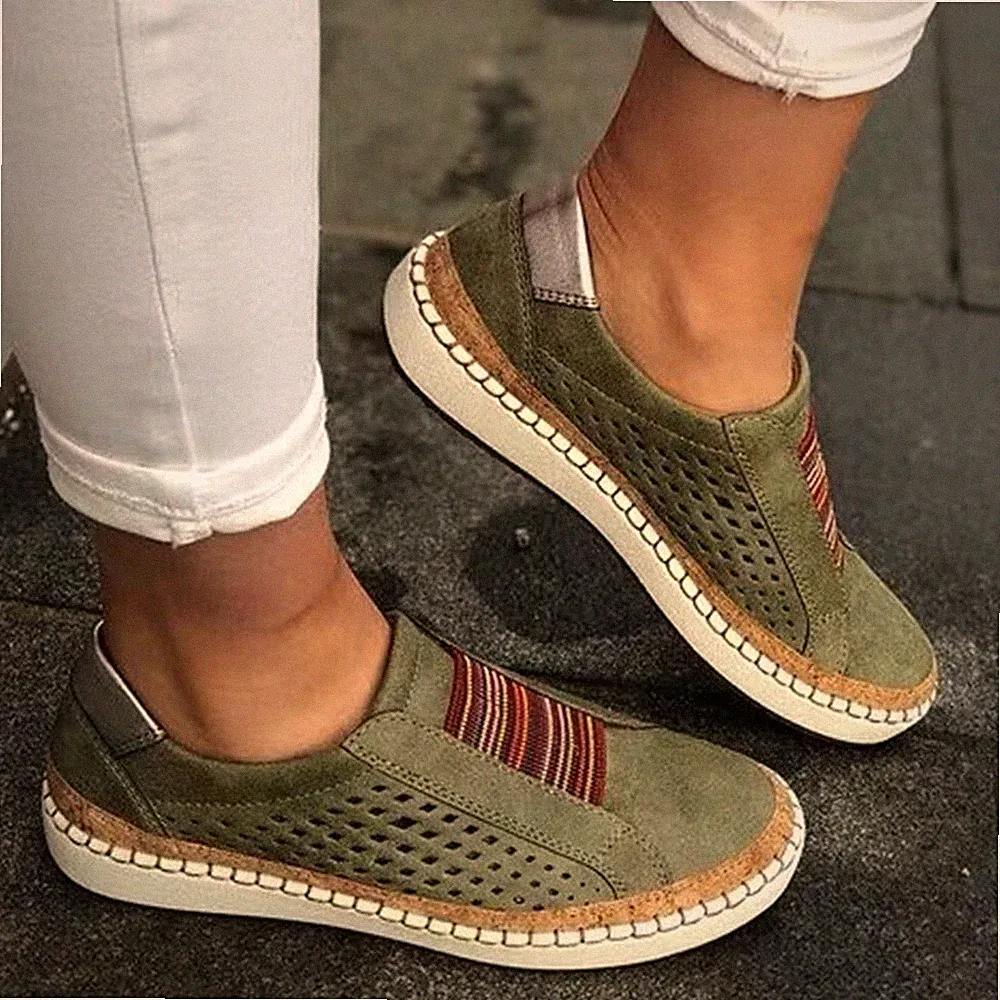 Damen Turnschuhe Slip On Freizeit Sneaker Laufschuhe Plattform Sportschuhe DE