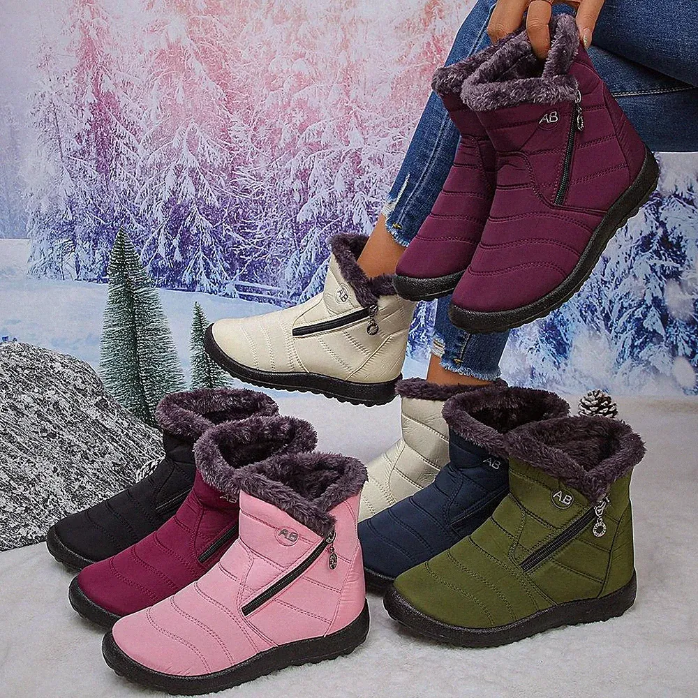 Damen Winter Traillaufschuhe Winterschuhe Barfußschuhe Sneaker Freizeit Stiefel