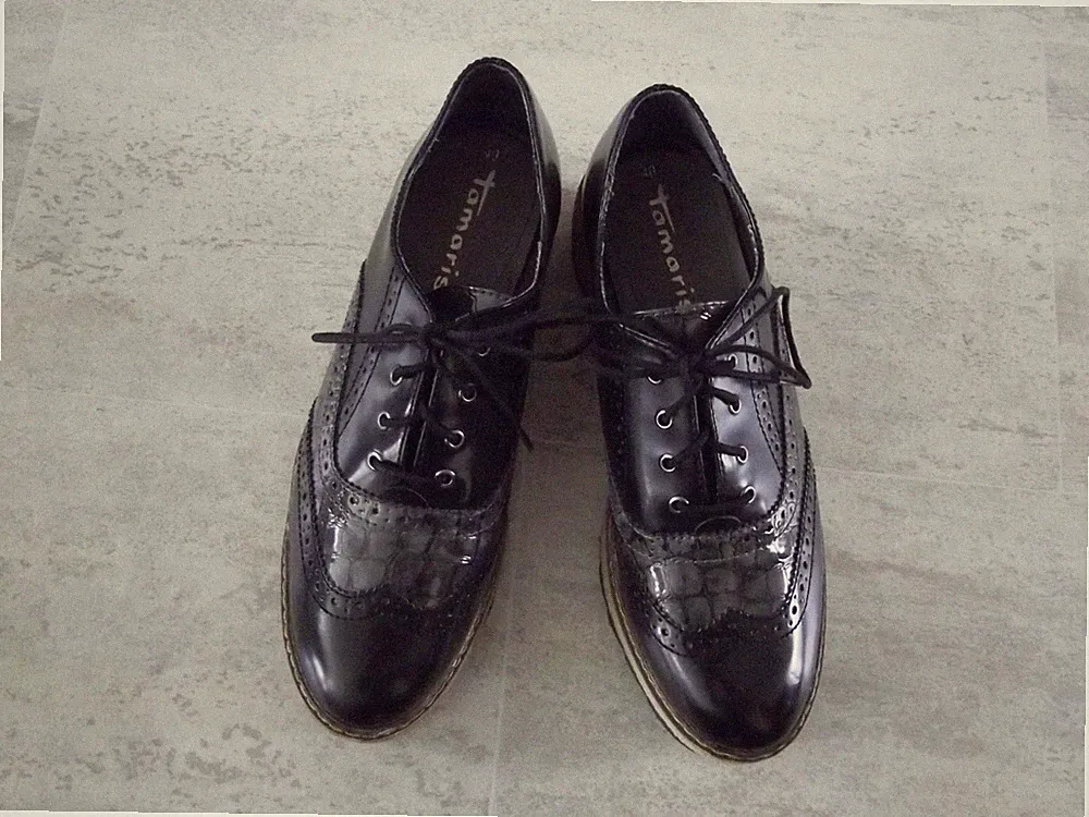 Damenschuh,Gr.40, Lack, Schwarz, Tamaris, Keilsohle, Laufschuh, bequem