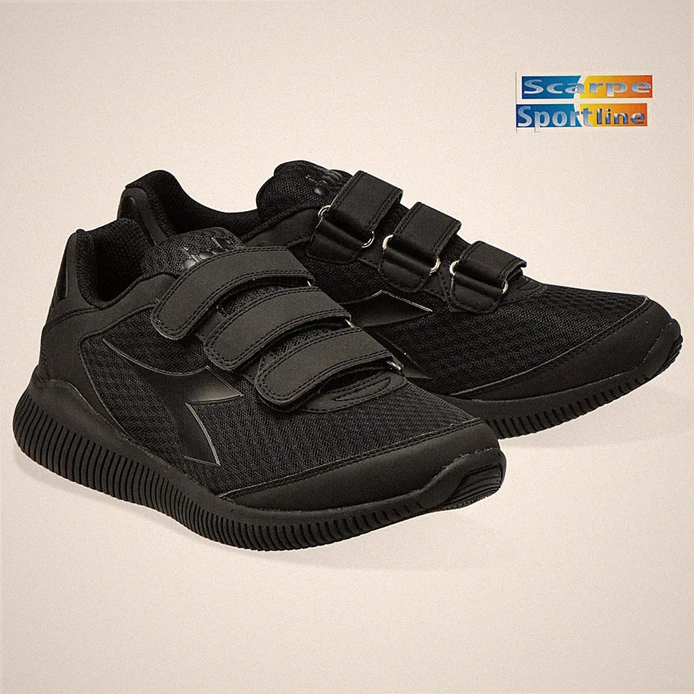 DIADORA EAGLE V SCHWARZ REISSVERSCHLUSS LAUFSCHUHE TURNSCHUHE UNISEX