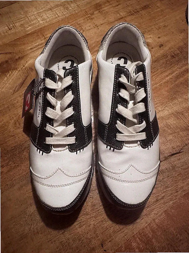 Duca del Cosma 41,5 Damen Weiß Braun Lack Spike Golf