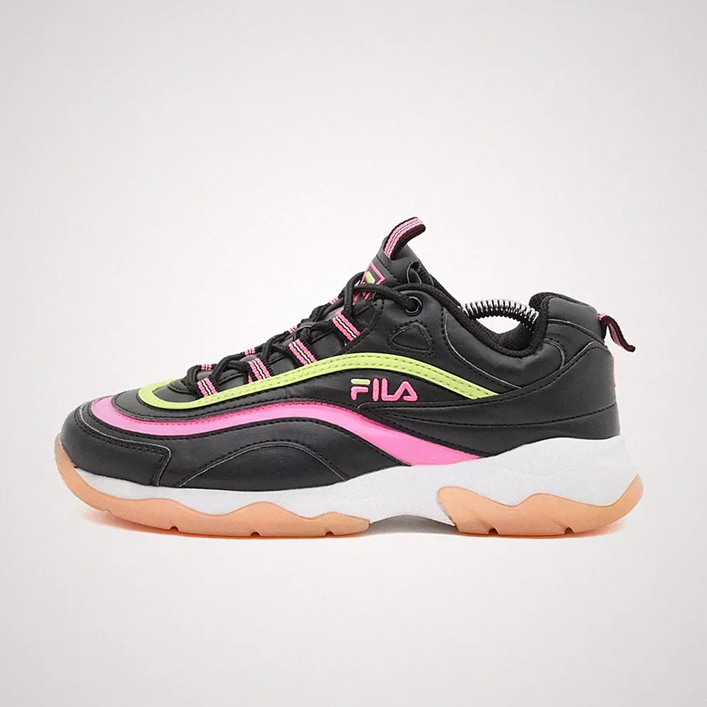 Fila Damen 5RM00856-960 Schuh Schwarz/Pink/Neon Gelb Low-Top Sneaker EU 39,5